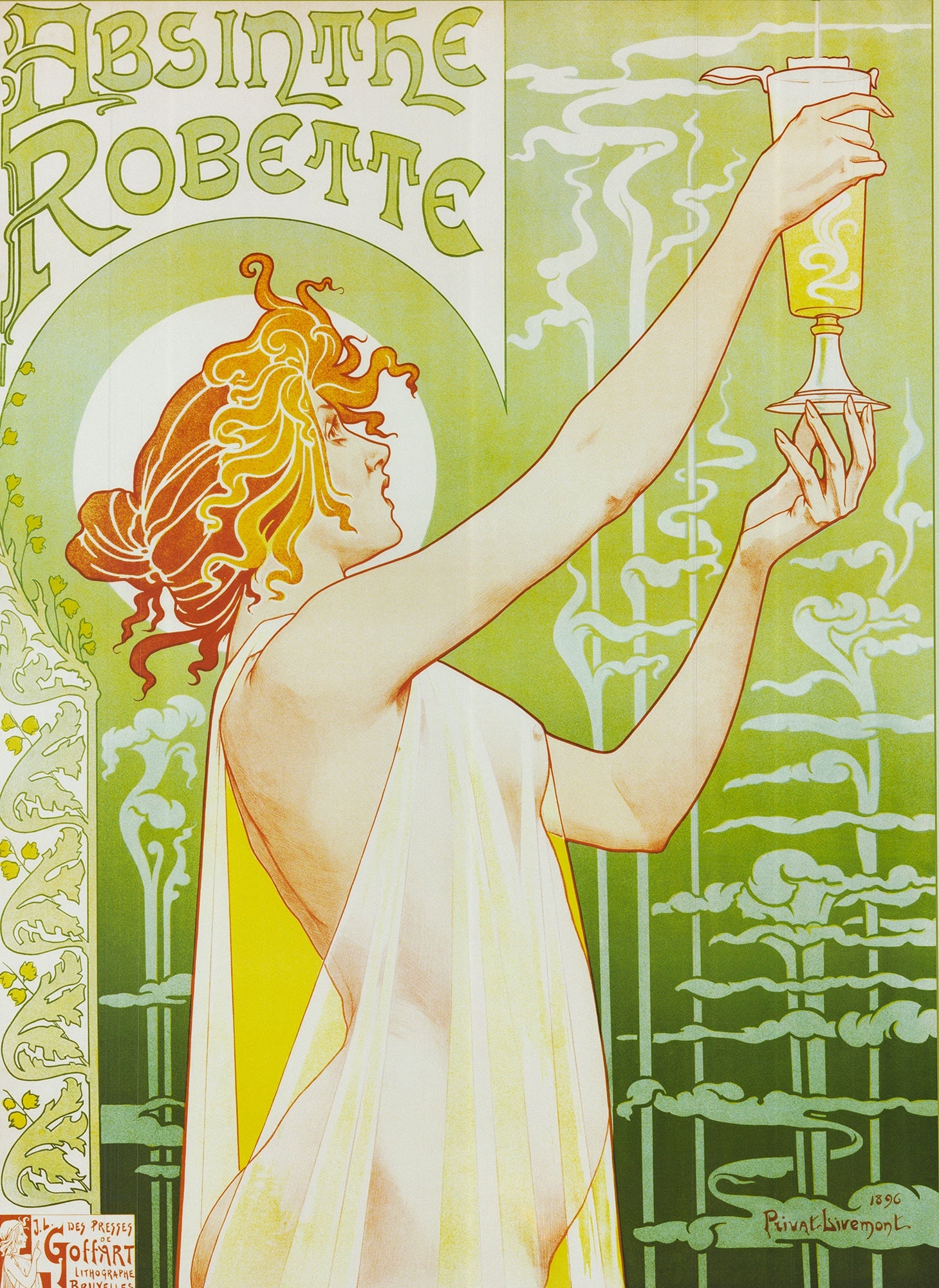 Prival Livemont - Absinthe Robette - 2002 Offset Lithograph 55.25" x 38.75" - 2