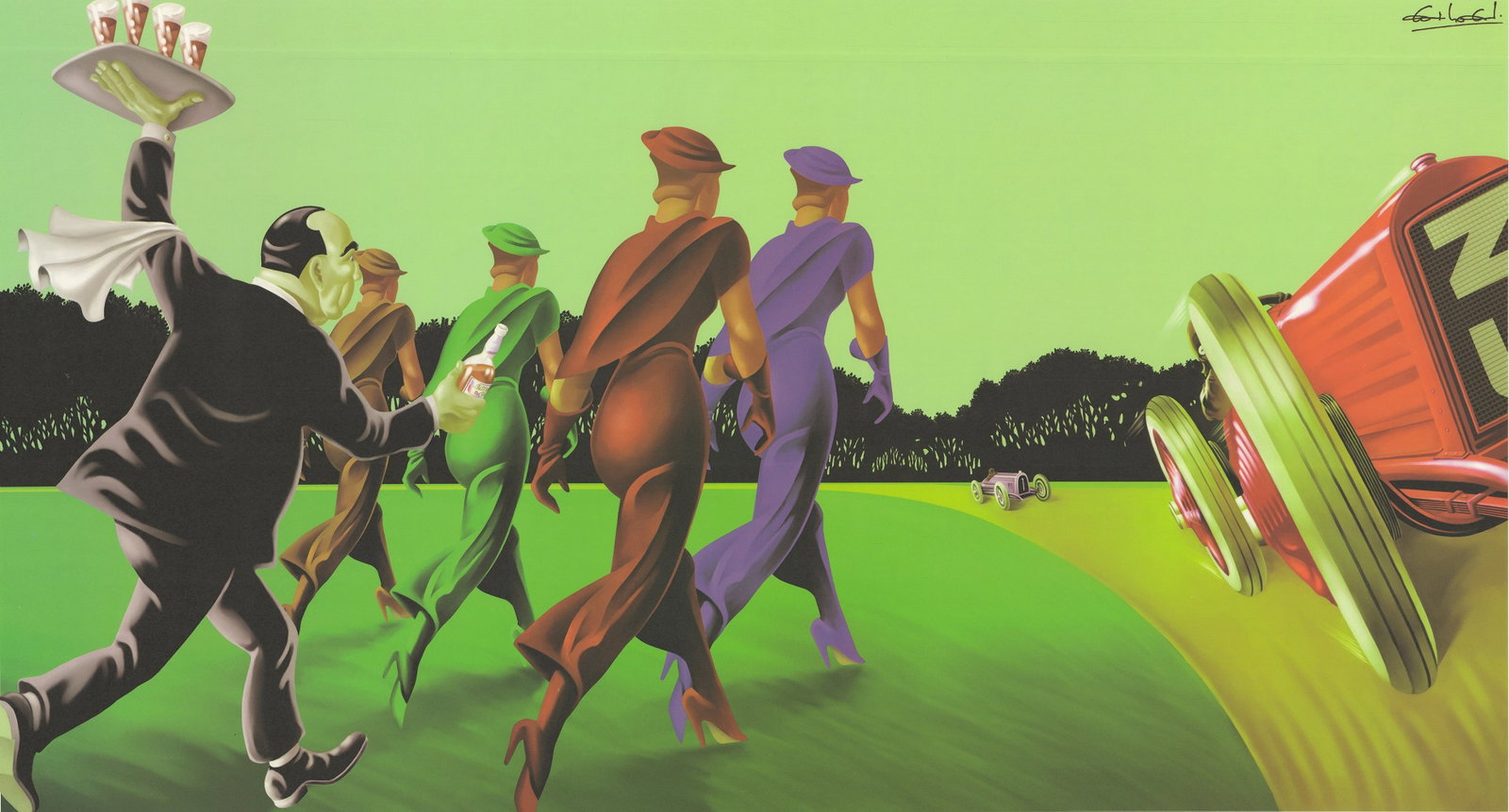 Unknown Artist - Autodromo di Firenze - 1999 Offset Lithograph 34" x 47.75" - 2