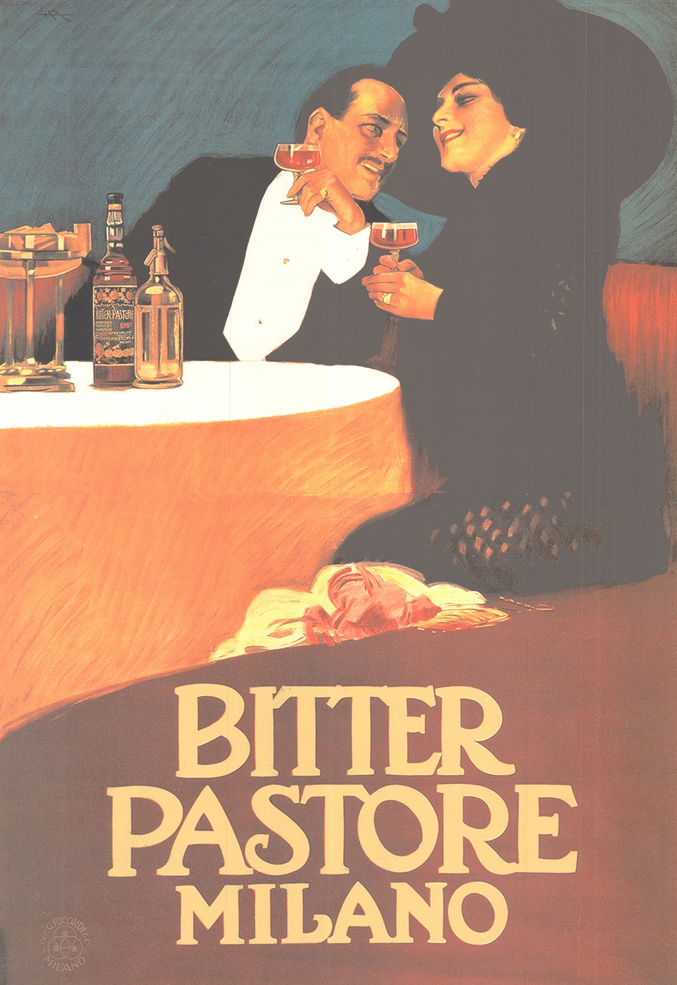Leopoldo Metlicovitz - Bitter Pastore - 1995 Offset Lithograph 48" x 34.5" - 2