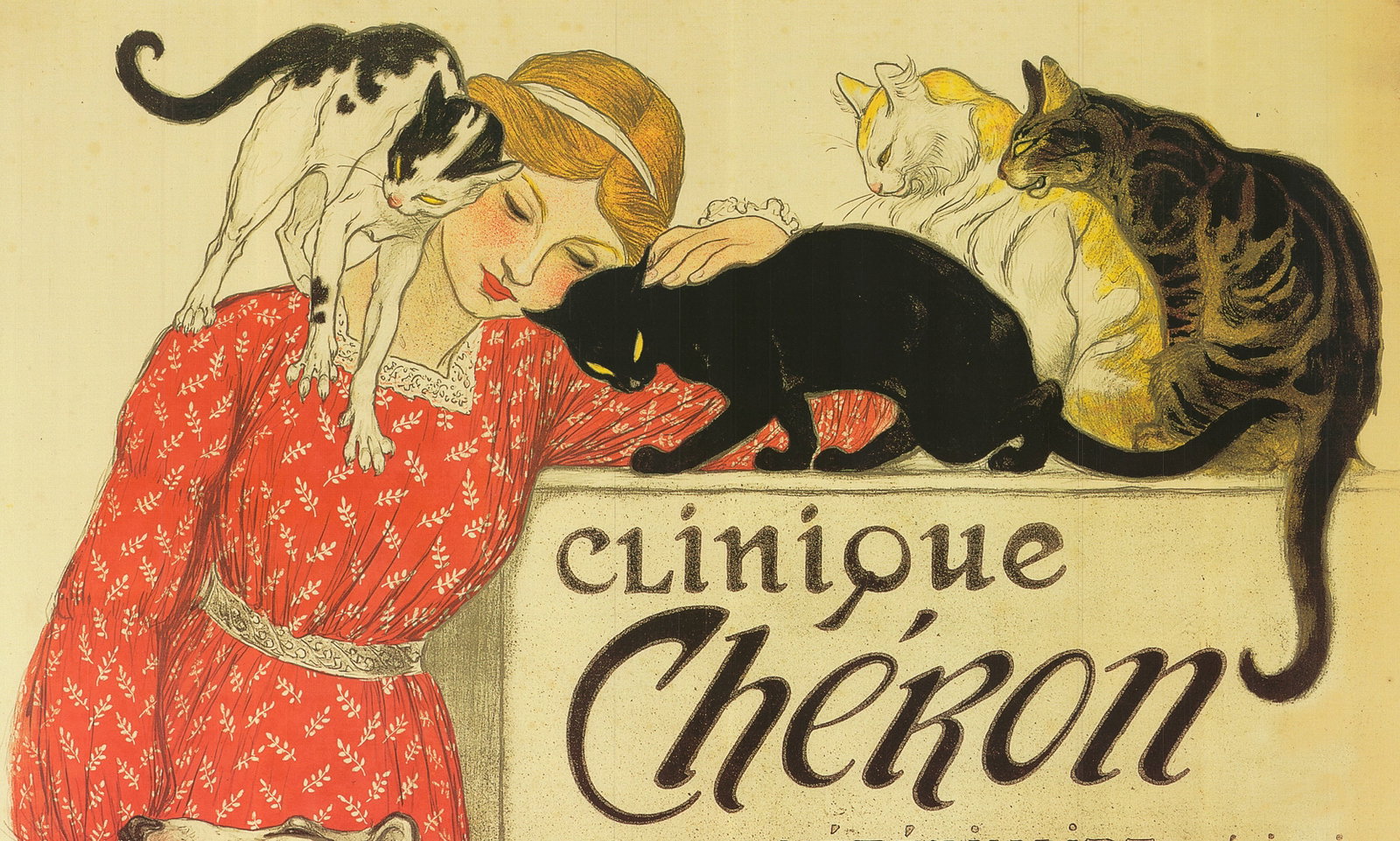 Theophile Alexandre Steinlen - Clinique Cheron - 2000 Offset Lithograph 55" x 39.25" - 2
