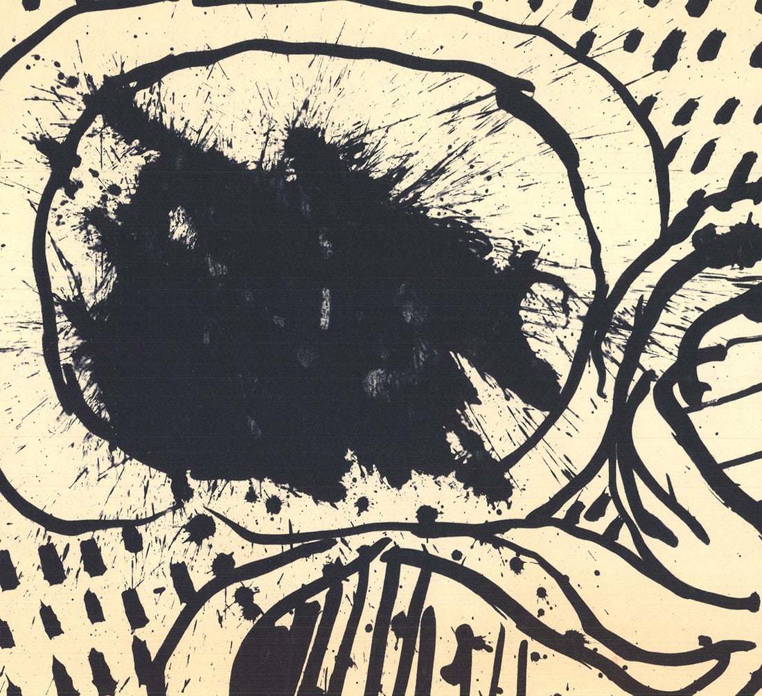 Pierre Alechinsky - He is for the Student the One Who Studies Himself - 1968 Lithograph 22.75" x - 4