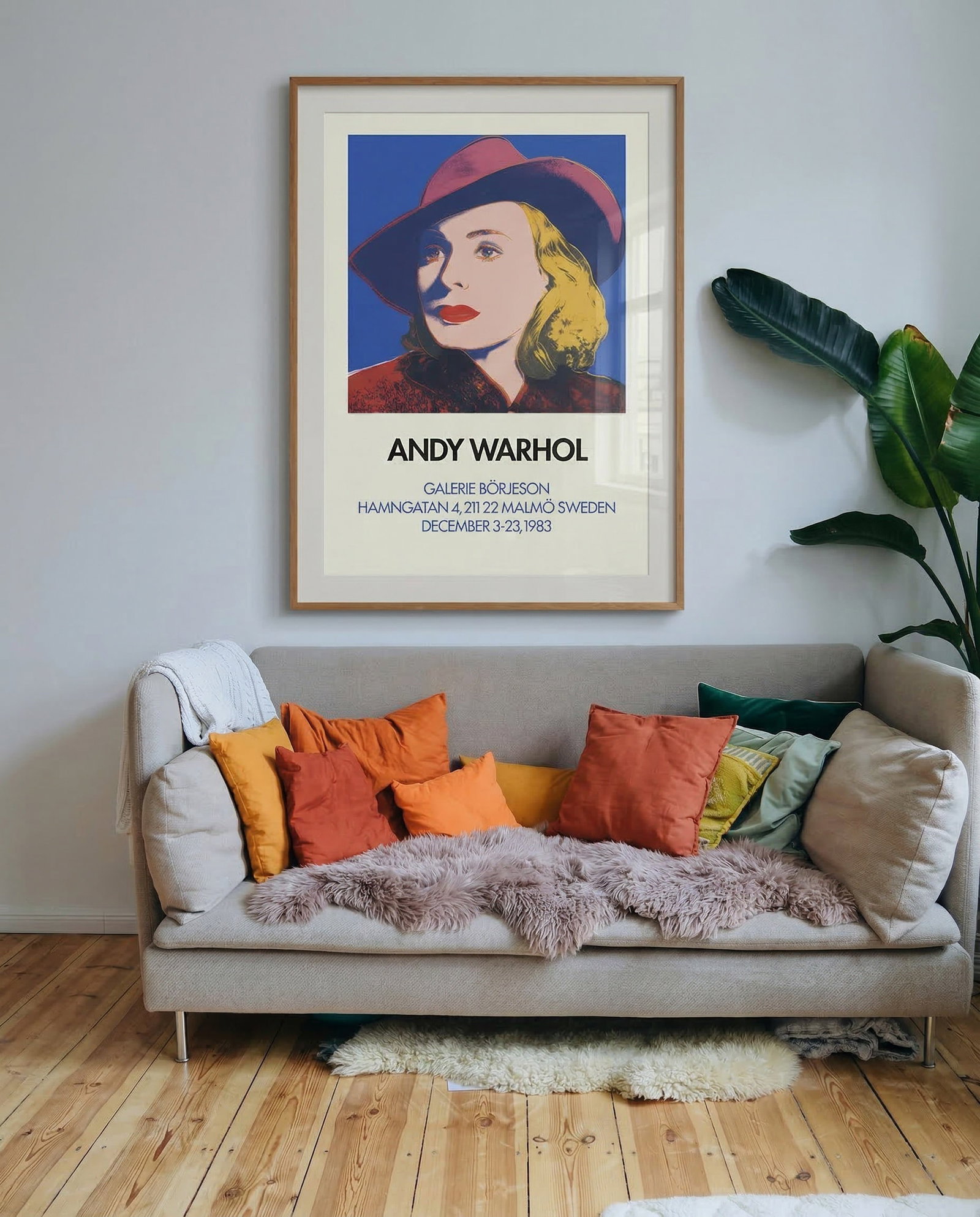 Andy Warhol - Ingrid with Hat - 1983 Offset Lithograph 39.5" x 27.5" - 2