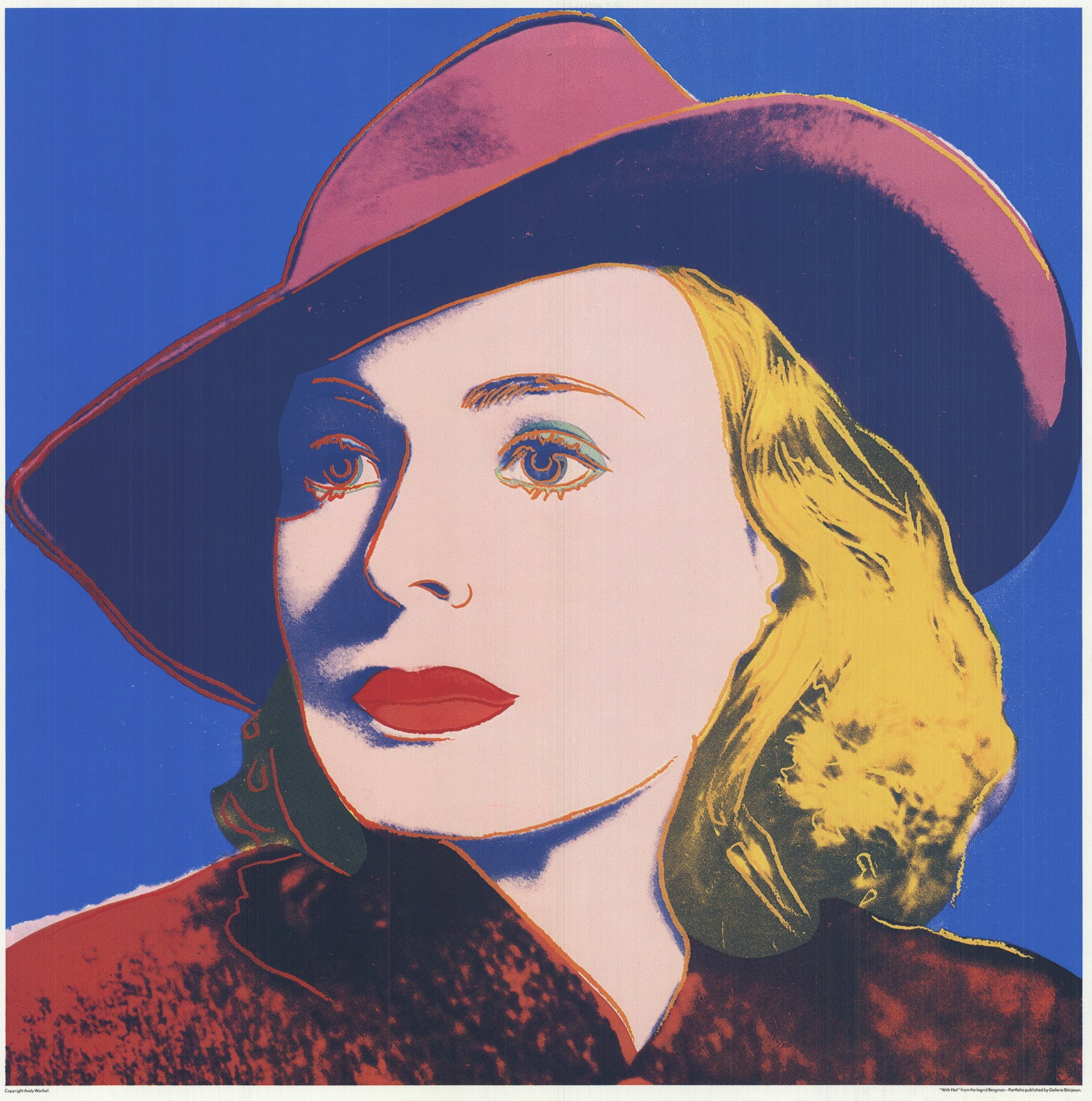 Andy Warhol - Ingrid with Hat - 1983 Offset Lithograph 39.5" x 27.5" - 3