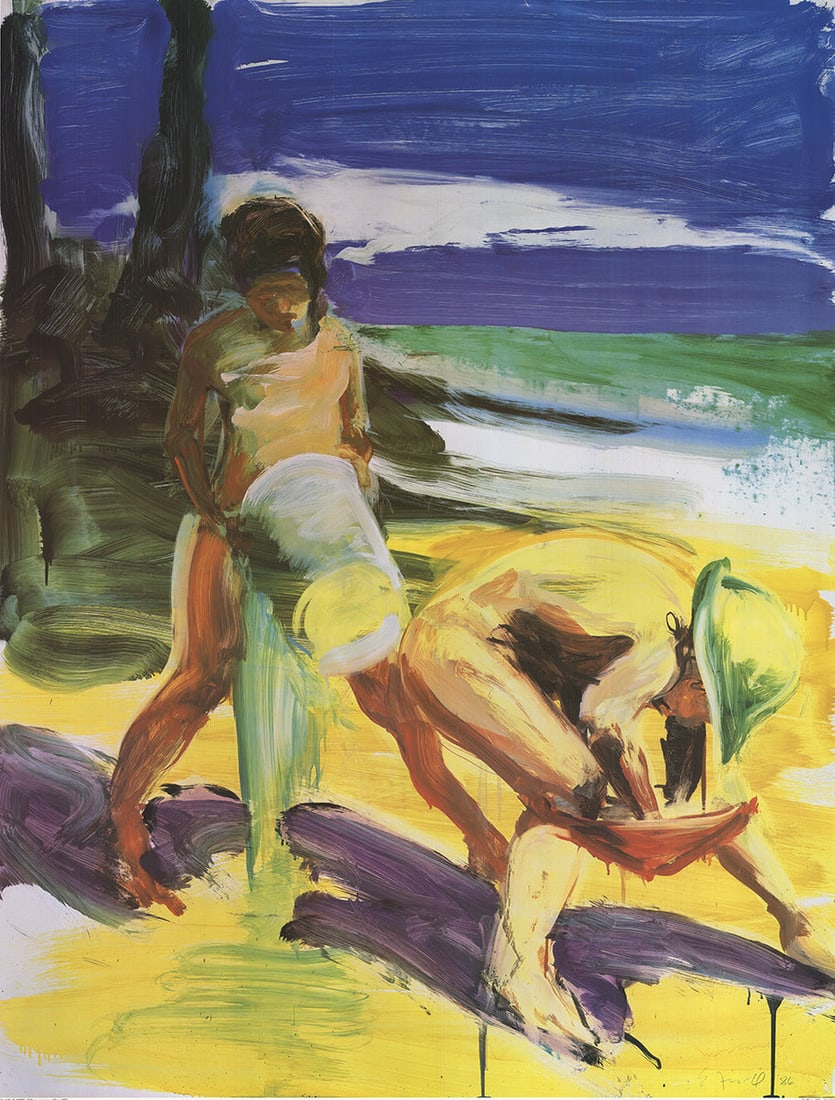 Eric Fischl - Kids at the beach - 1986 Offset Lithograph 49.5" x 35" - 2