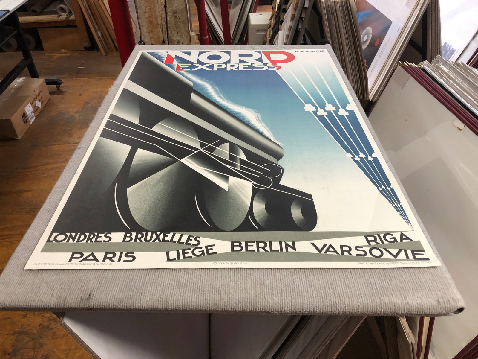 A.M. Cassandre - Nord Express - 1980 Lithograph 40" x 27.75" - 2