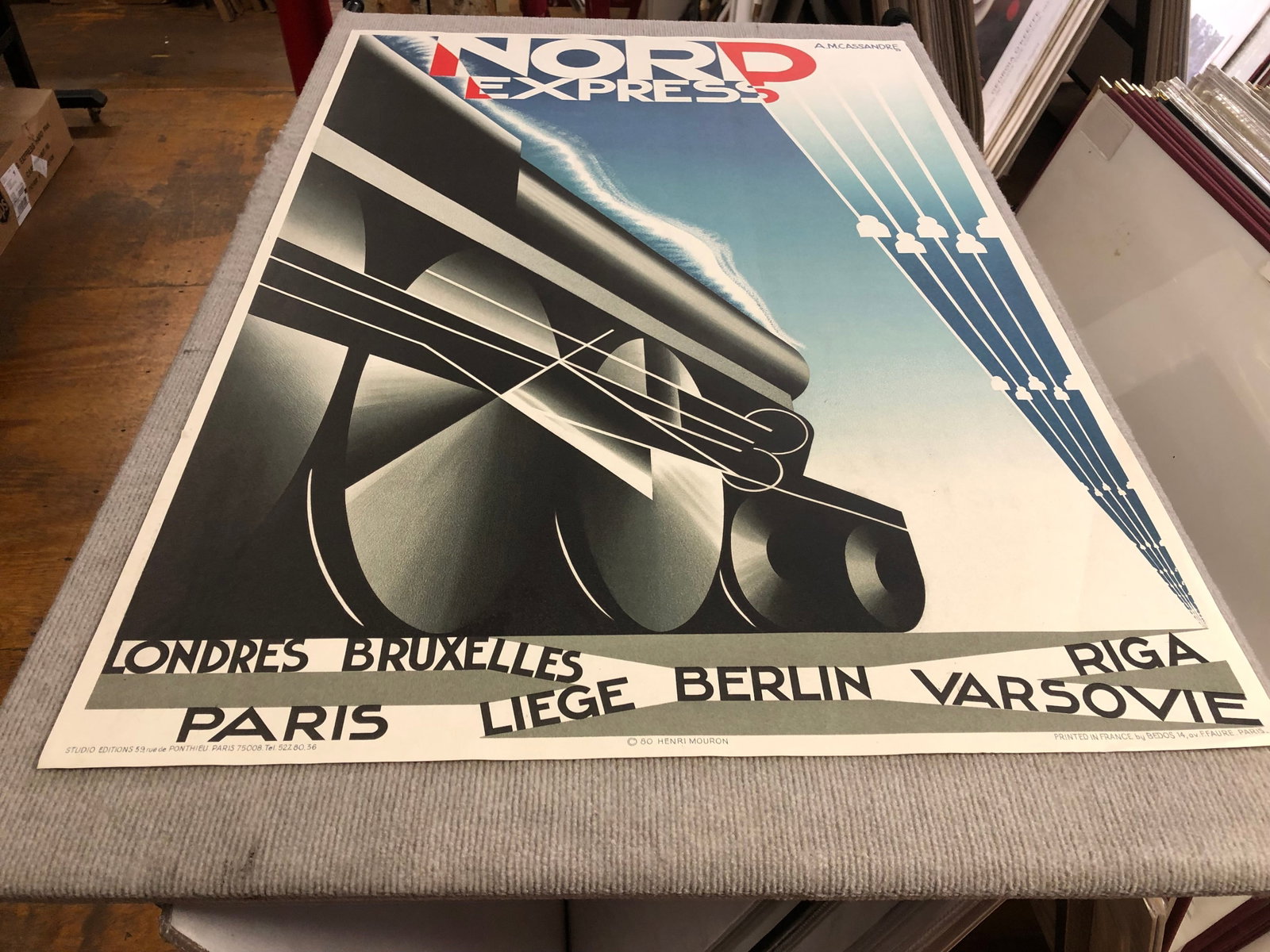A.M. Cassandre - Nord Express - 1980 Lithograph 40" x 27.75" - 7
