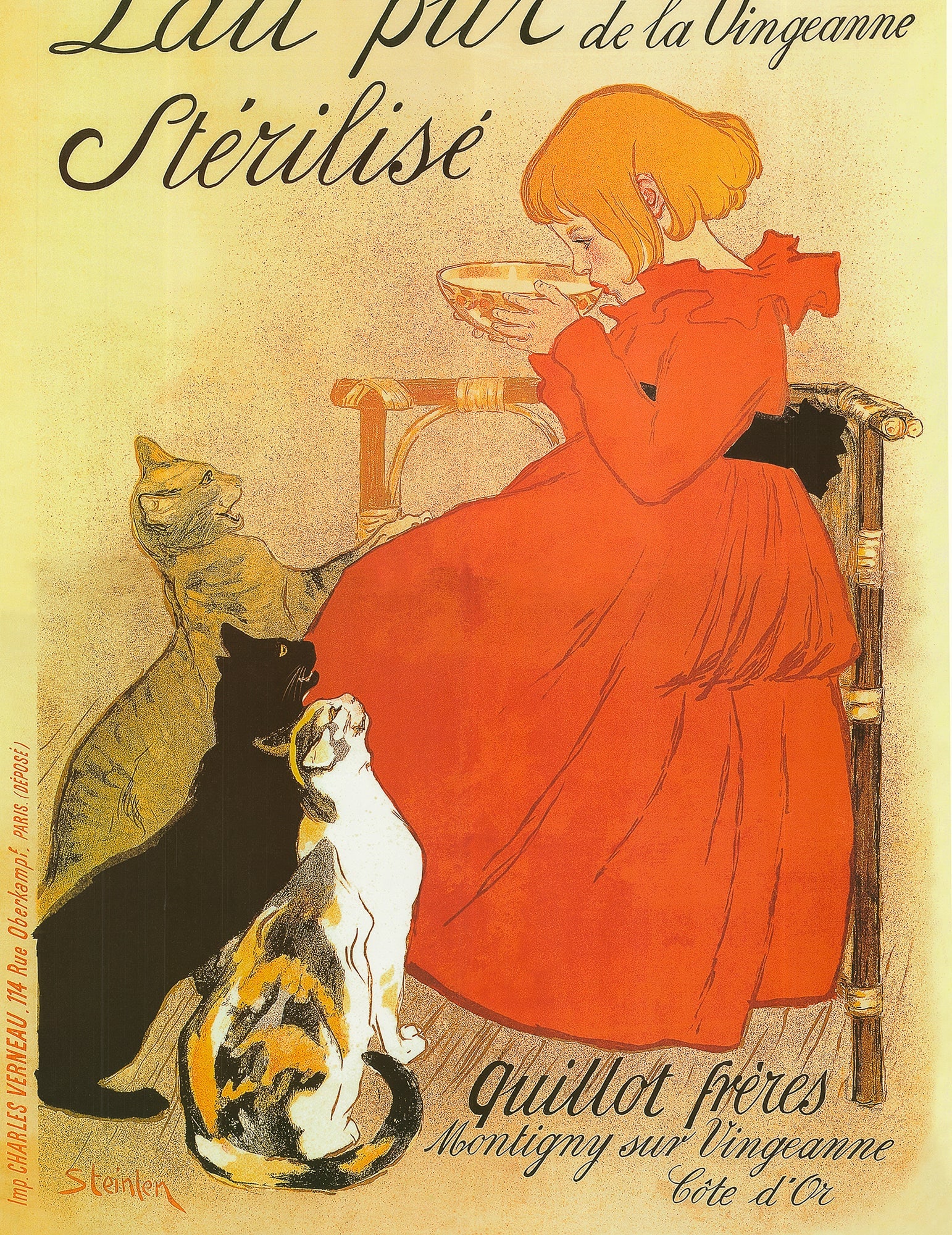 Theophile Alexandre Steinlen - Pure Milk of the Vinegeanne Sterilized - 2000 Offset Lithograph 55" x - 2