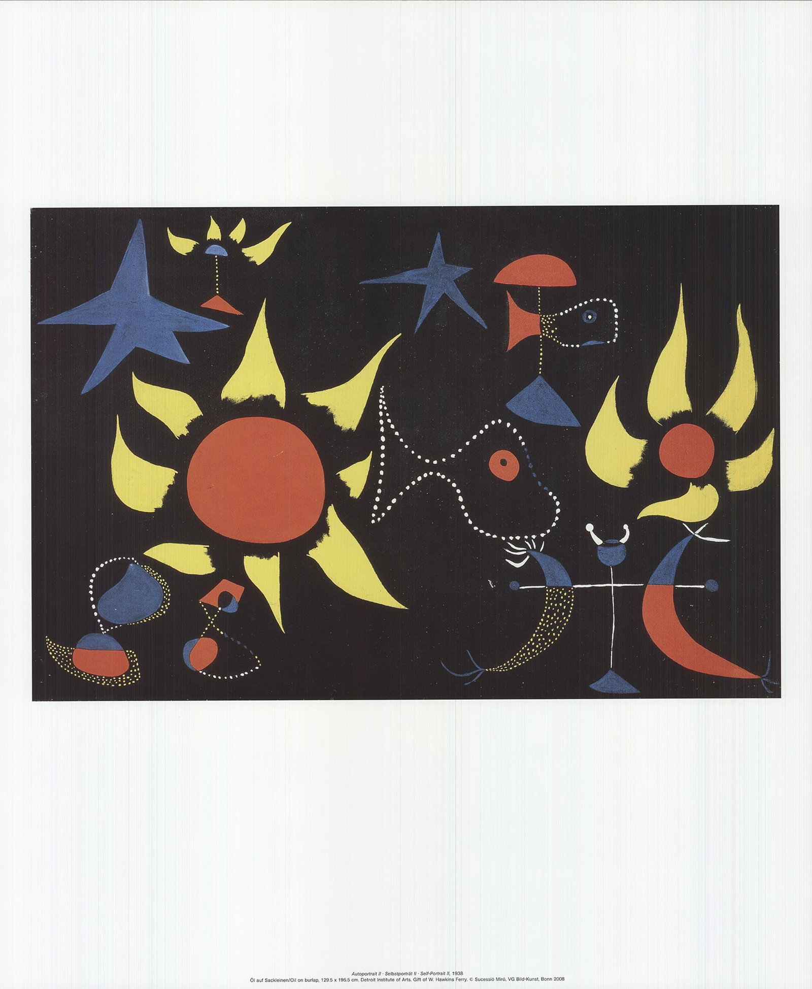 Joan Miro - Self-Portrait II - 2010 Offset Lithograph 22.75" x 19": Title: Joan Miro - Self-Portrait II - 2010 Offset Lithograph 22.75" x 19" Description: "Self-Portrait II" by Joan Miro, 2010 Unsigned Offset Lithograph. Paper size is 22.75 x 19 inches, with an image 