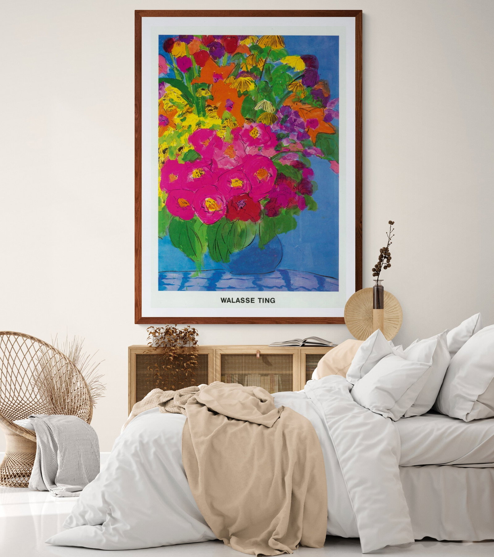 Walasse Ting - The Colorful Bouquet of Flowers - 1989 Offset Lithograph 62.25" x 43.25" - 2