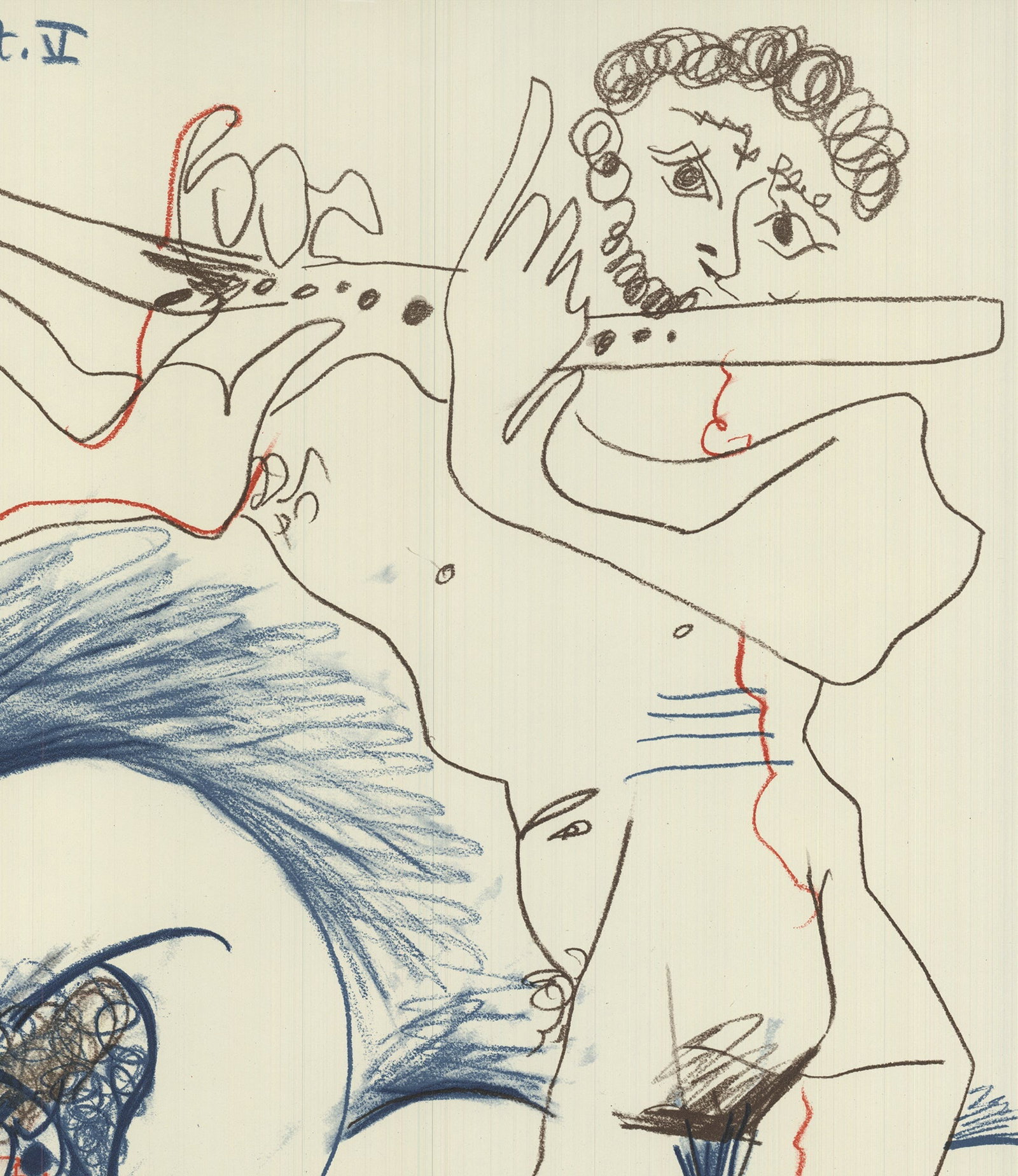 Pablo Picasso - The Flutiste - 1968 Lithograph 28.25" x 20" - 4
