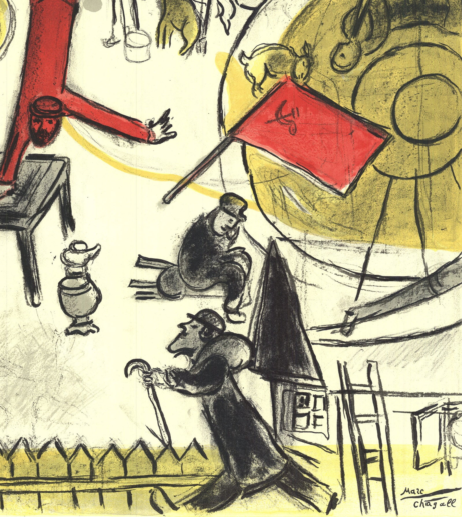 Marc Chagall - The Revolution - 1963 Lithograph 29.5" x 20" - 4