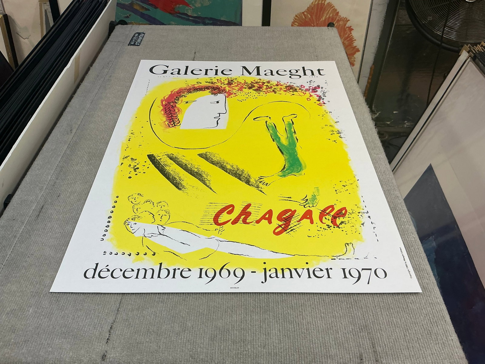 Marc Chagall - The Yellow Background - 1969 Lithograph 31" x 22.5" - 2