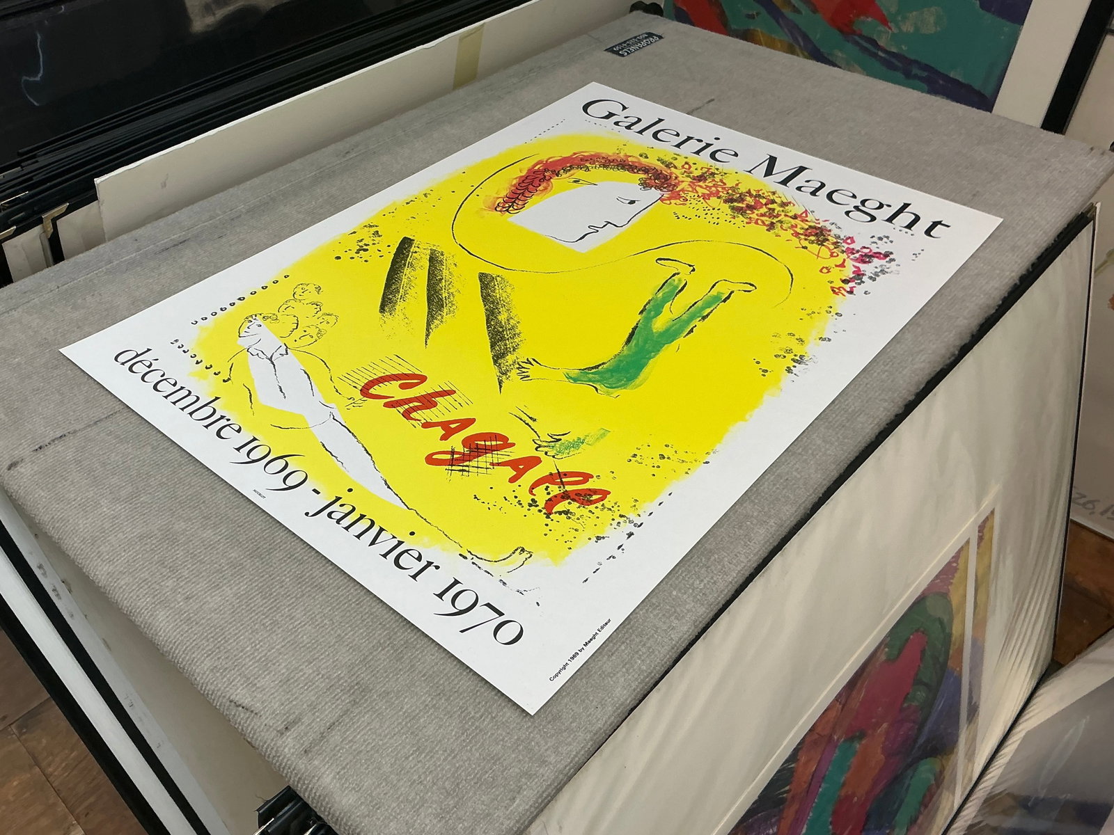 Marc Chagall - The Yellow Background - 1969 Lithograph 31" x 22.5" - 3