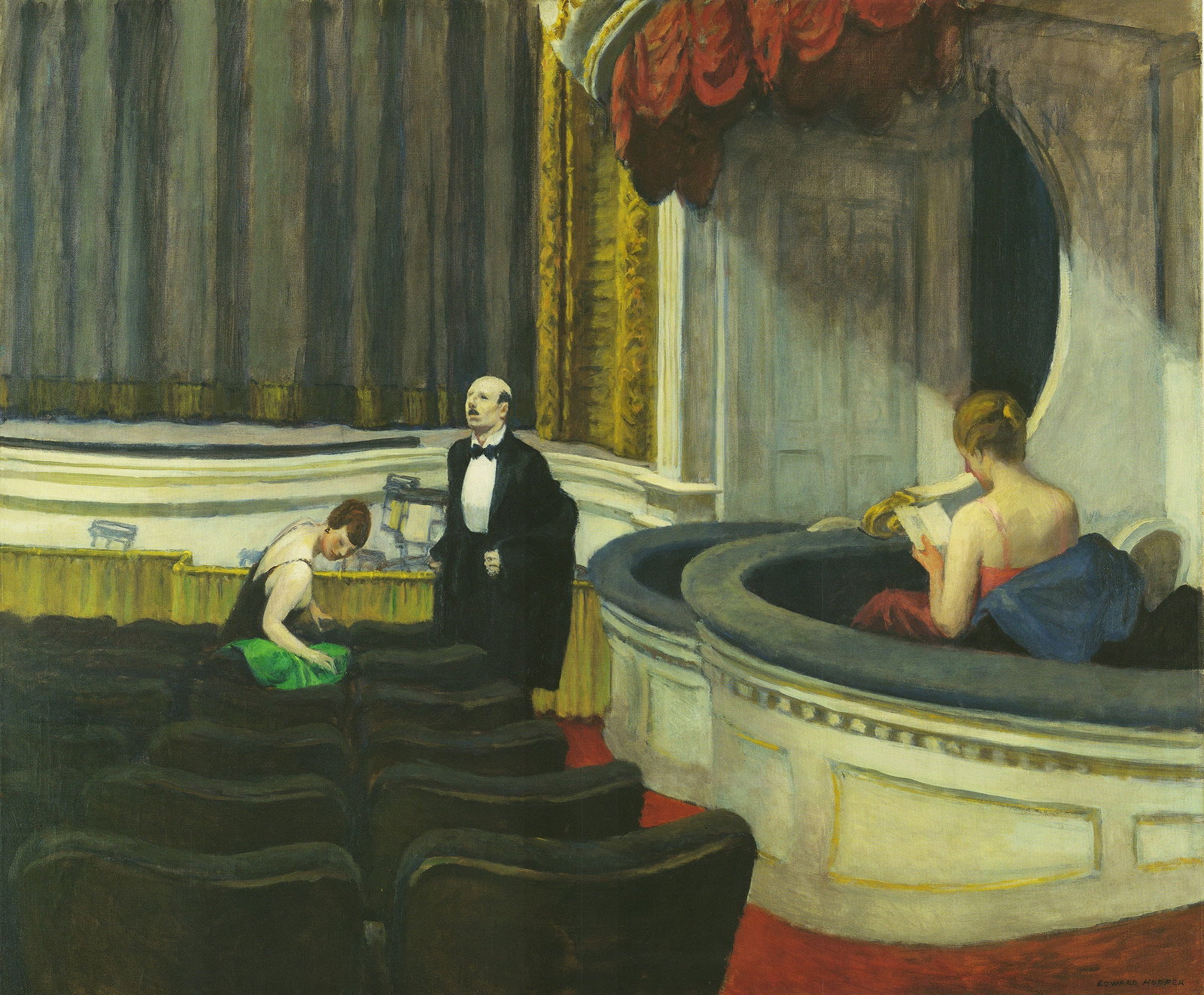 Edward Hopper - Two on the Aisle - 2010 Offset Lithograph 16.75" x 17.75" - 2