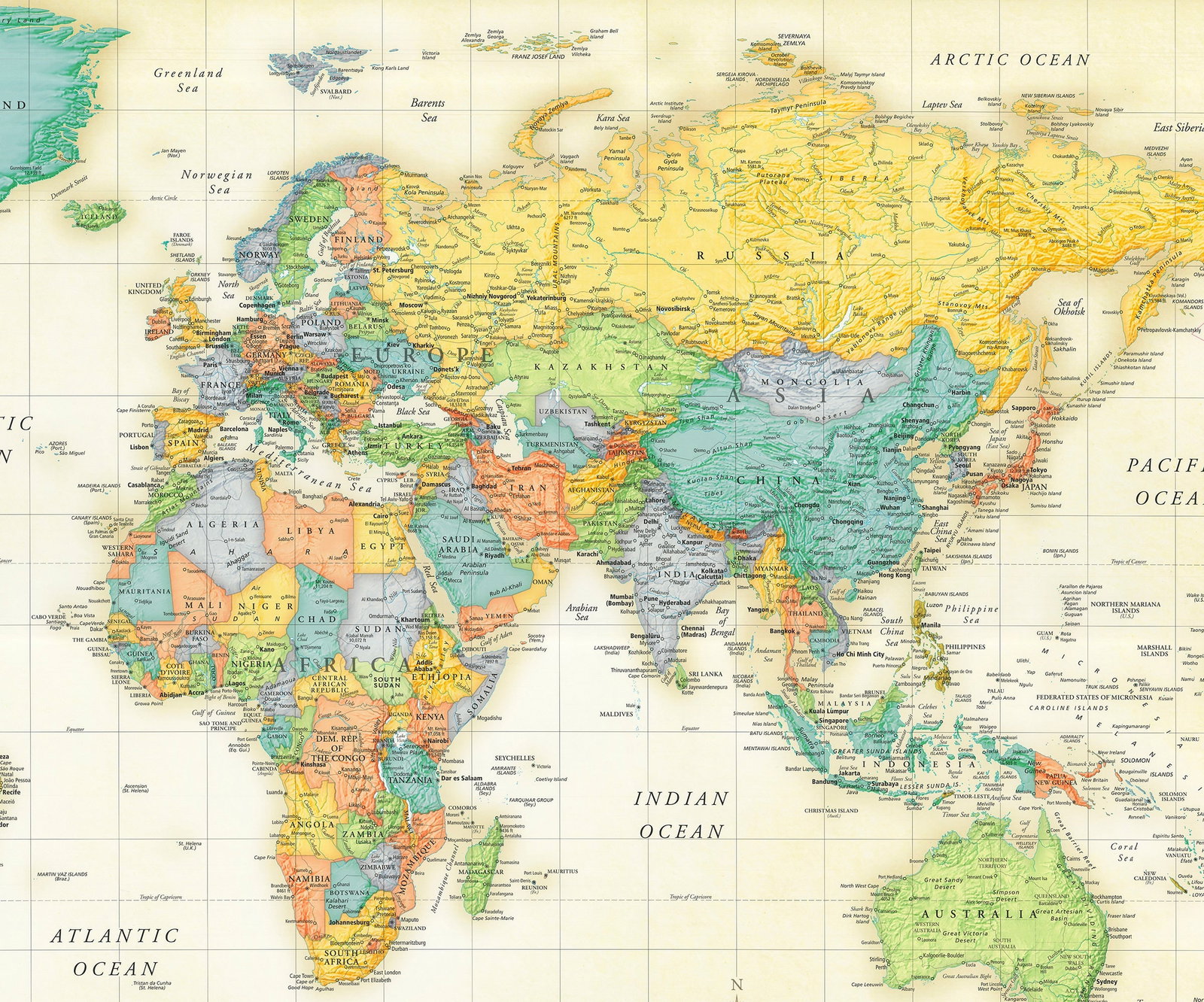 Rand Mcnally - World Map – Political Map of the World - 2001 Offset Lithograph 32" x 50" - 3