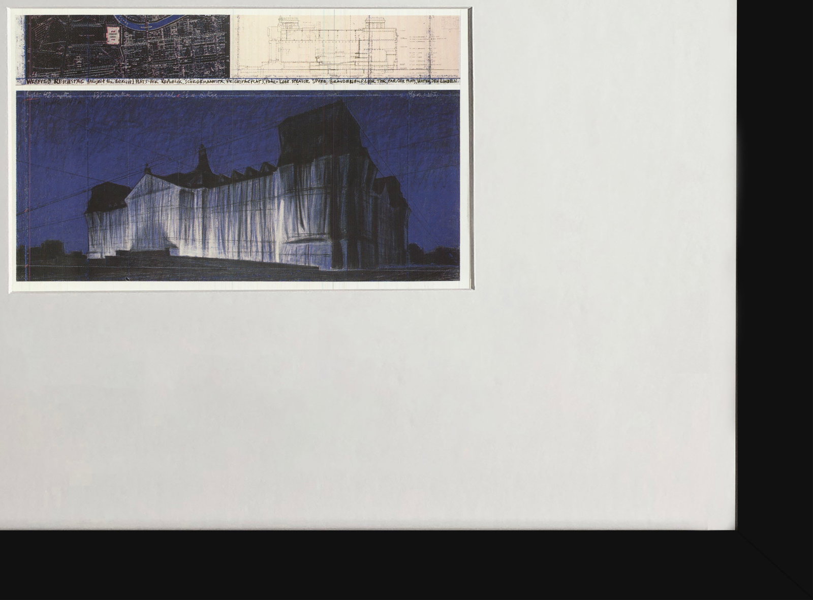 Javacheff Christo - Wrapped Reichstag, Project for Berlin - 1992 Offset Lithograph 4.25" x 6" - 4
