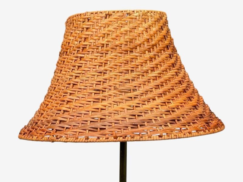 Falkenbergs Belysning, Floor Lamp, Brass, Rattan, Sweden, 1950s - 4