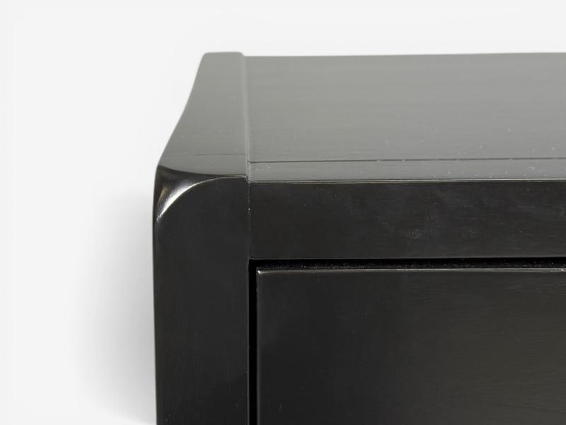 American of Martinsville, Campaign Dressers, Ebonized Wood, Chrome, USA, 1970s - 9