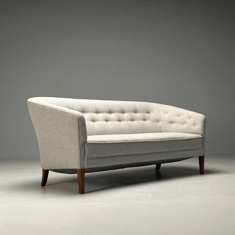 Ludvig Pontoppidan, Danish Mid-Century Modern, Sofa, Light Gray Wool, 1950s - 3