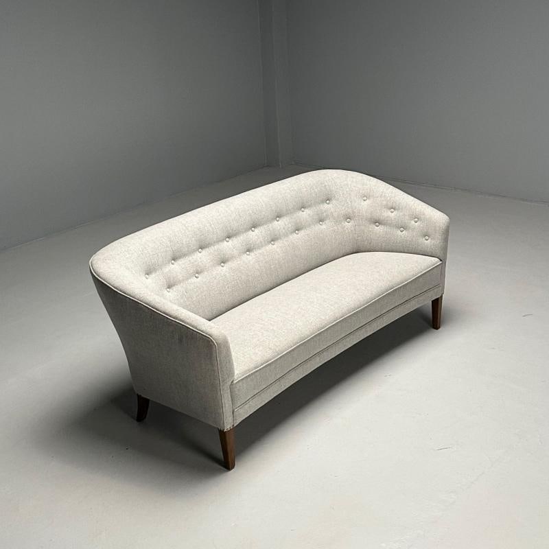 Ludvig Pontoppidan, Danish Mid-Century Modern, Sofa, Light Gray Wool, 1950s - 5