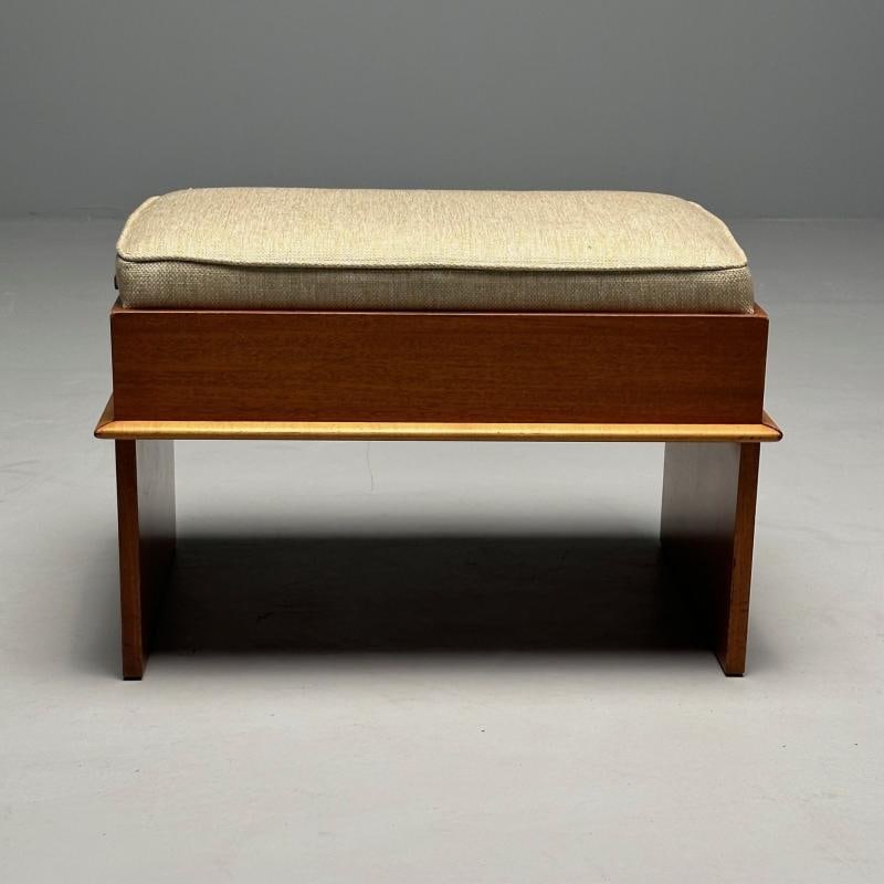 Paul Frankl, Johnson Furniture, Station Wagon Bench, Rock Maple, Fabric, 1950s - 7