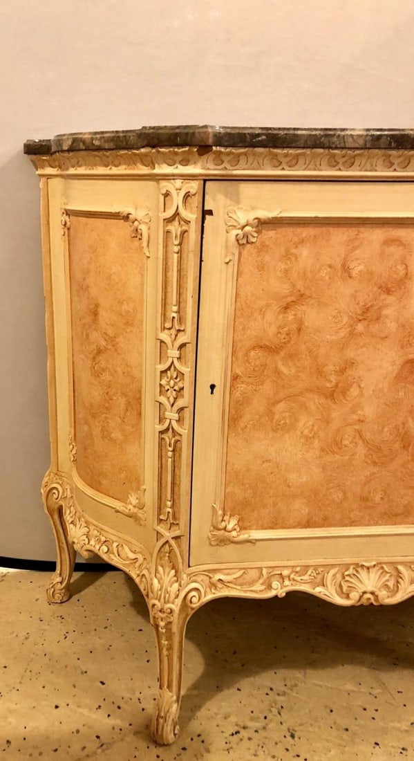Pair of Hostetler Custom Faux Painted Marble-Top Commodes or Nightstands - 7