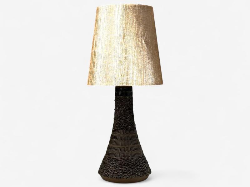 Nila Keramik, Brown Ceramic, Table Lamp, Sweden, 1970s - 2