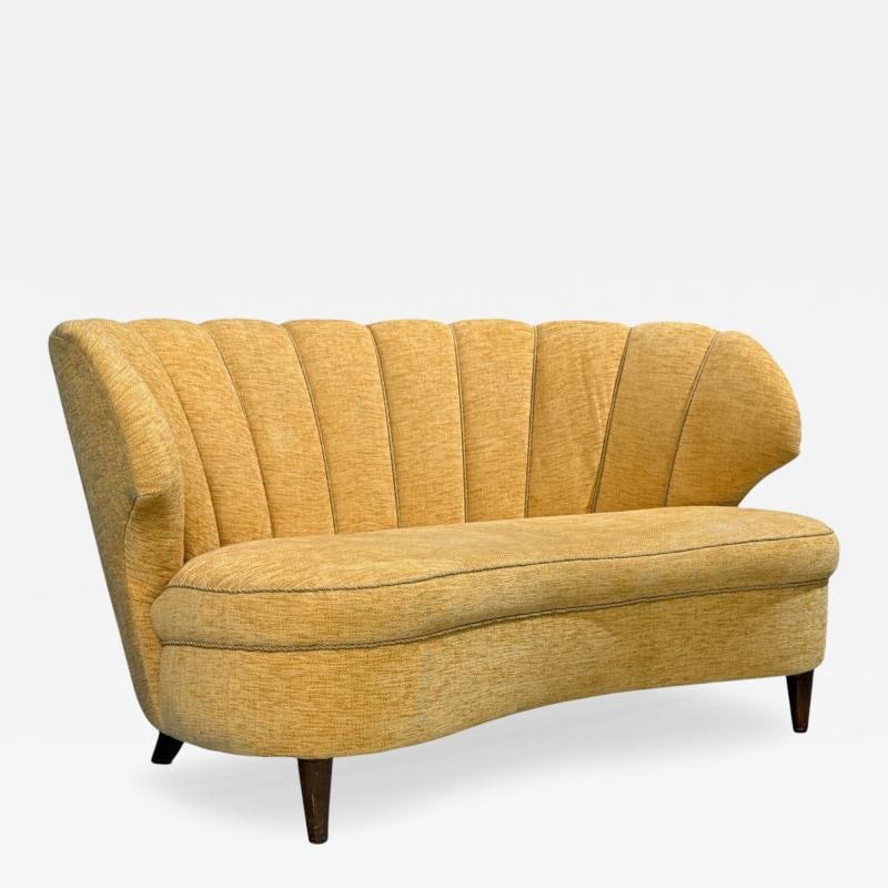 Finnish Modern, Settee or Sofa, Fabric, Wood, Finland, 1940s - 2