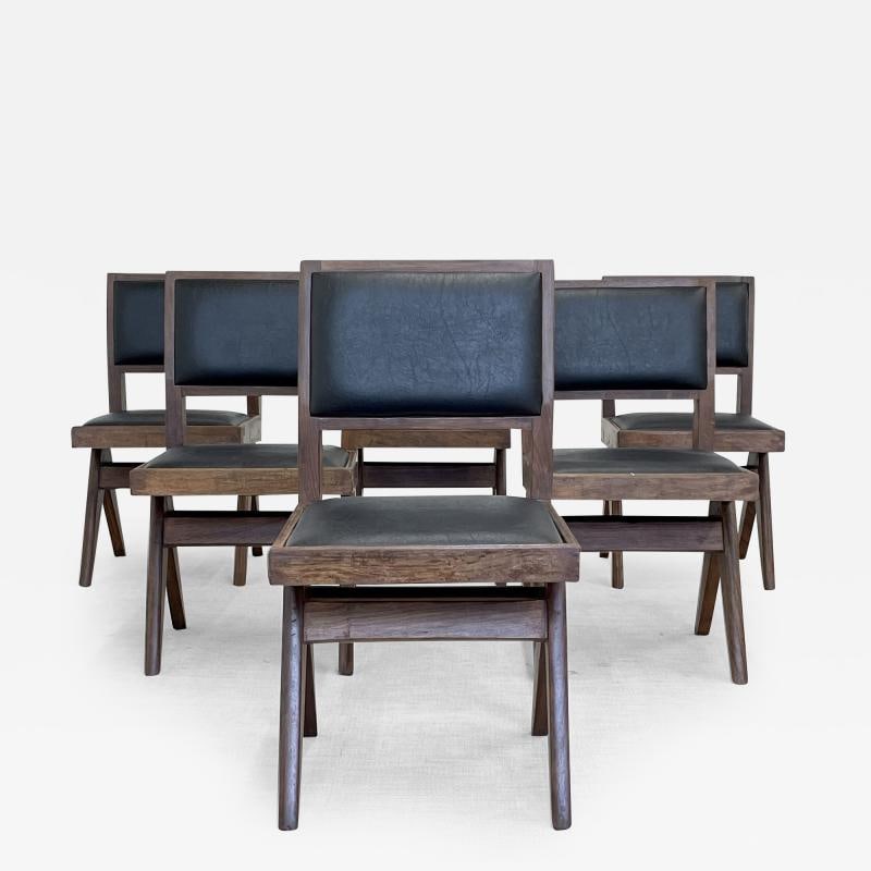 Set Six Authentic Upholstered Armless Dining / Side Chairs, Mid-Century Modern - 2