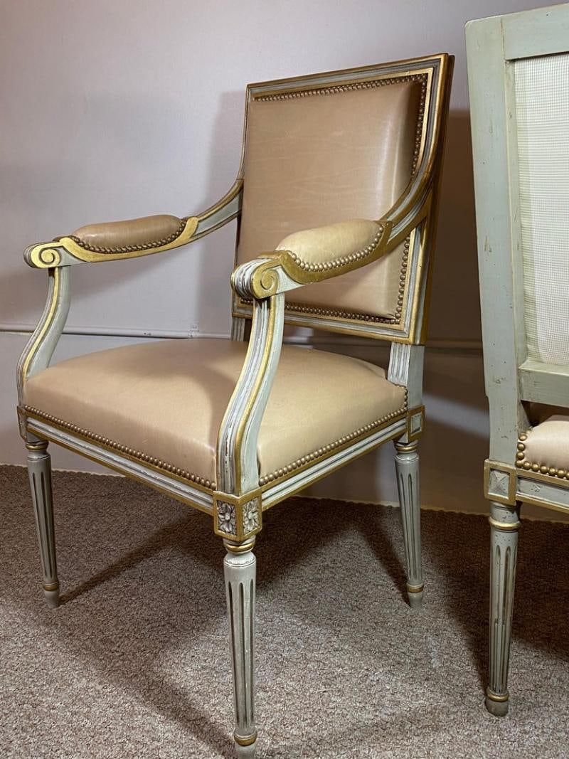 Set of Louis XVI Style Philippe Coudray Ateliers Dining or Conference Chairs - 7