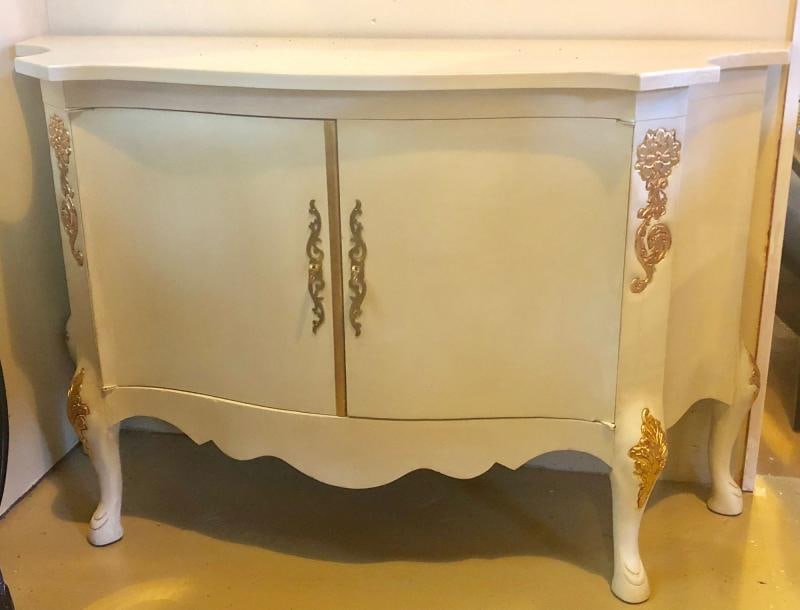 Louis XV Style Parcel-Gilt and Paint Decorated Two-Door Cabinet Server Sideboard - 2