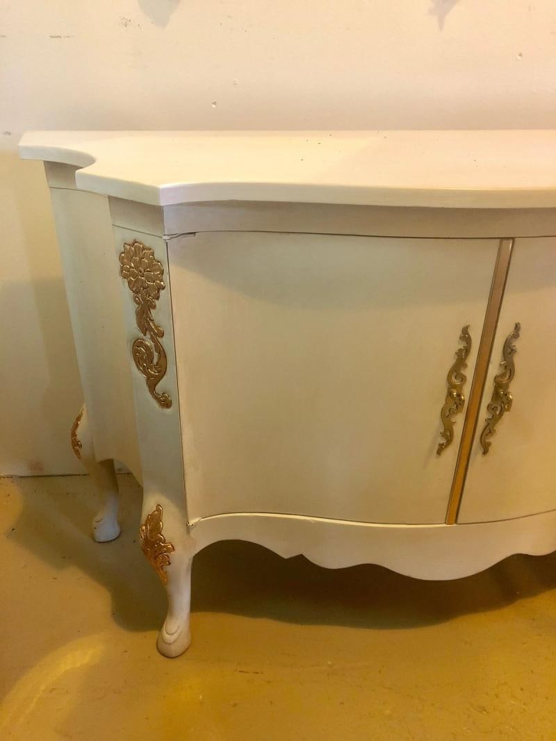 Louis XV Style Parcel-Gilt and Paint Decorated Two-Door Cabinet Server Sideboard - 3