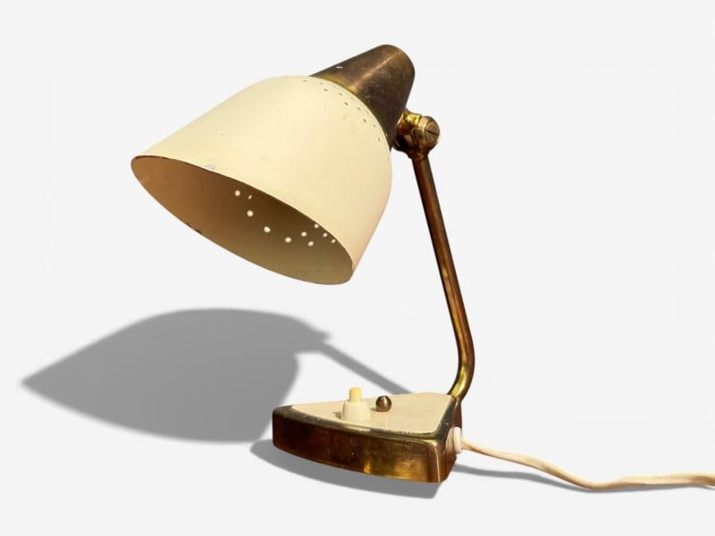 OBA, Swedish Modern, Desk Lamp, Brass, Metal,Sweden, 1950s - 3
