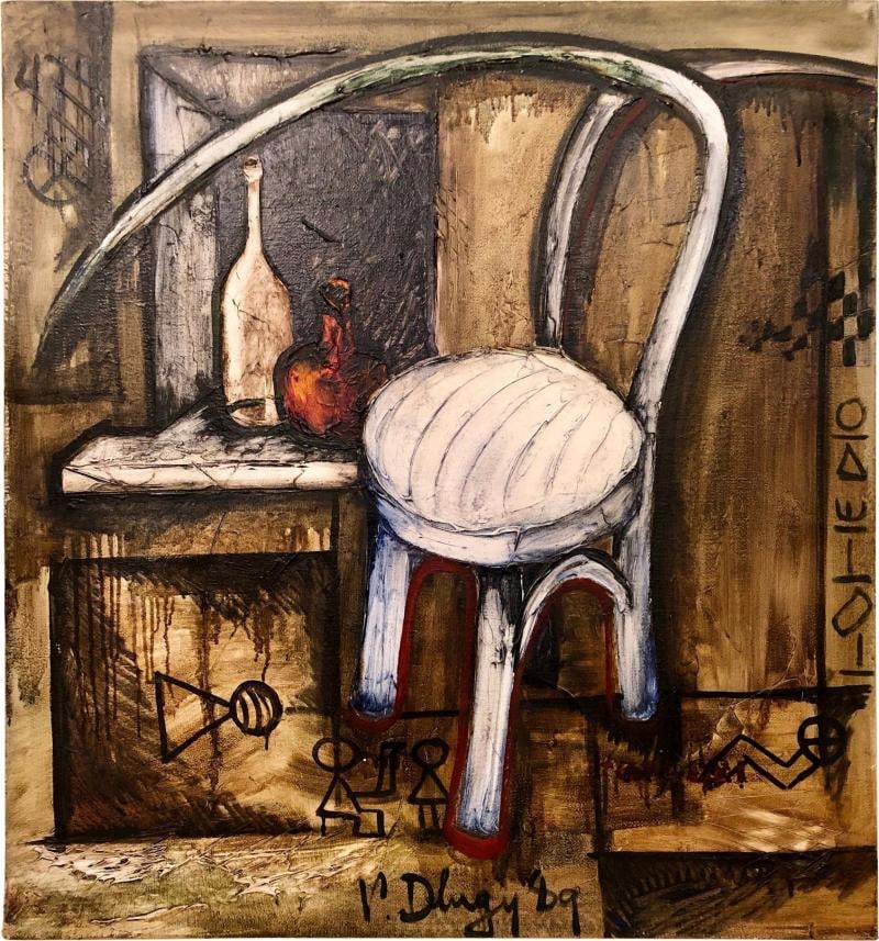 Vitaly Dlugy White Chair, 1989 Oil on Canvas - 2