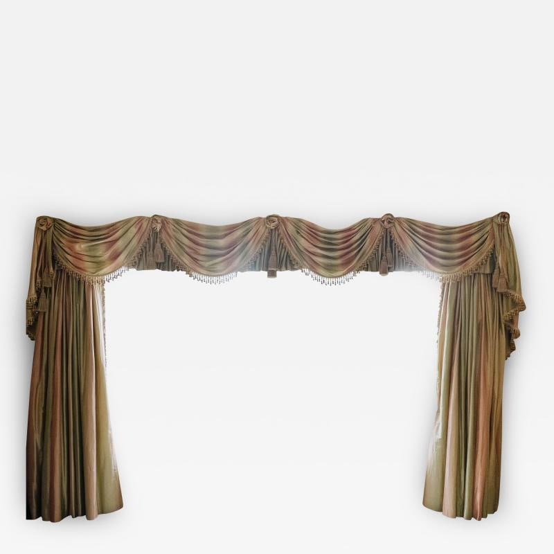 Scalamandre Window Treatments, Curtains, Drapery Rainbow Stripe, Fringed, Lined - 2