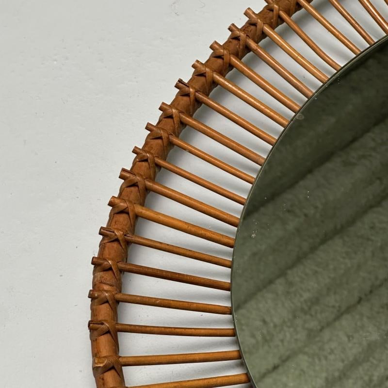Italian Mid-Century Modern, Wall Mirror, Bamboo, Cane, Rattan, Italy, 1960s - 5