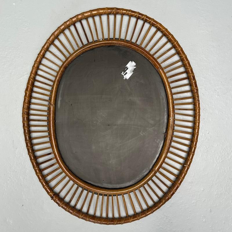 Italian Mid-Century Modern, Wall Mirror, Bamboo, Cane, Rattan, Italy, 1960s - 8