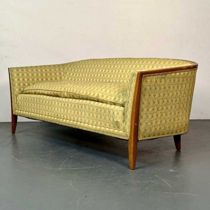 Pair Curved Mid-Century Modern Sofas / Settees, Loveseats John Stuart for Irwin - 5