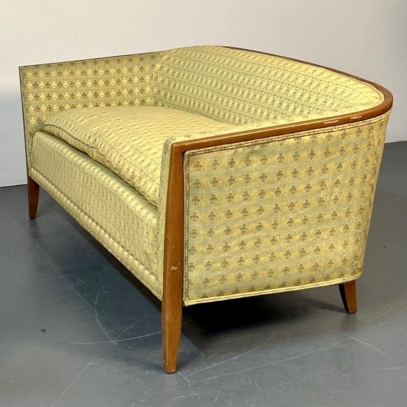 Pair Curved Mid-Century Modern Sofas / Settees, Loveseats John Stuart for Irwin - 6