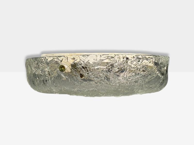 Carl Fagerlund, Textured Glass, Nickel, Flush Mount Fixture, Sweden, 1950s - 3
