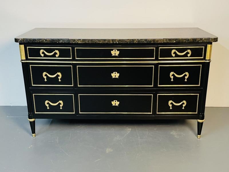 French Hollywood Regency Chest or Commode by Maison Jansen, Bronze, Marble - 3