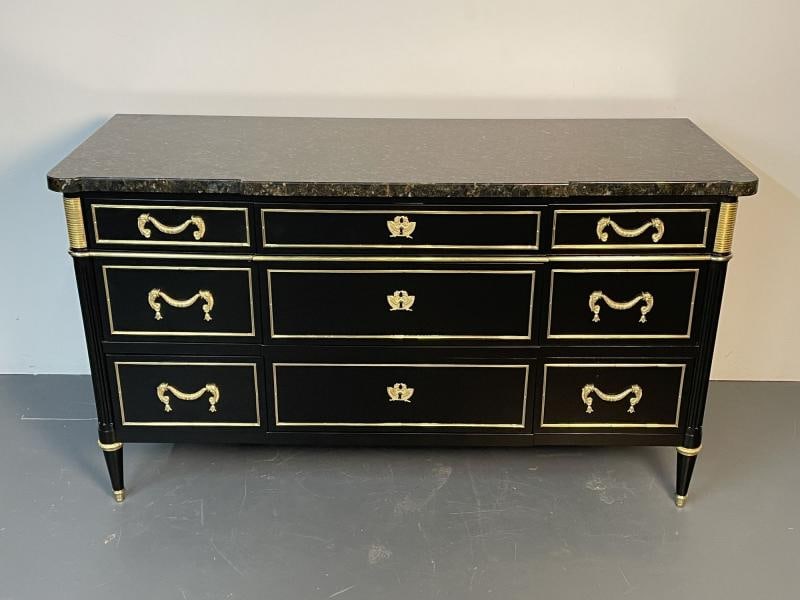 French Hollywood Regency Chest or Commode by Maison Jansen, Bronze, Marble - 4