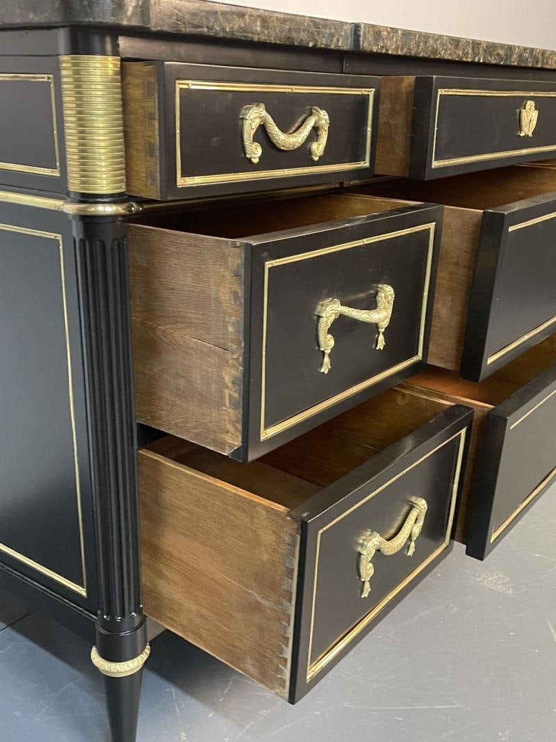 French Hollywood Regency Chest or Commode by Maison Jansen, Bronze, Marble - 7