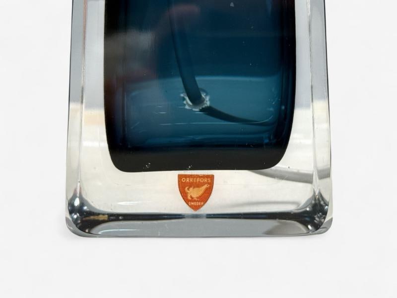 Nils Landberg, Swedish Modern, Blue Tinted Glass, Table Lamp, Sweden, 1960s - 3