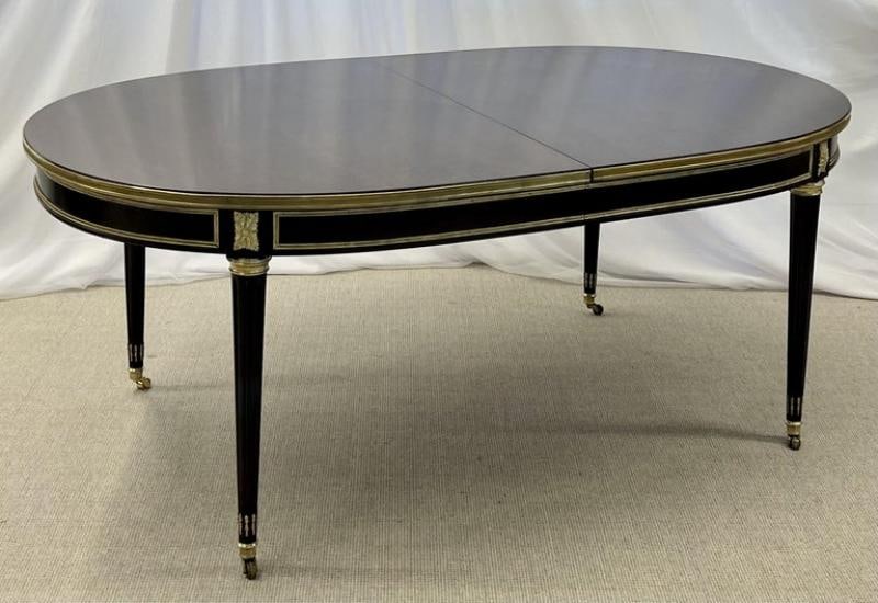 Maison Jansen Tortoise Shell Finished Dining, Louis XVI Style, Bronze Mounted - 3