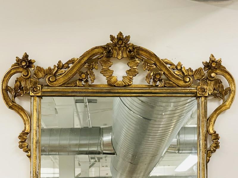 Italian Wall, Console, Mantle or Pier Mirror. 1930s. Gilt Gold, Carved - 5