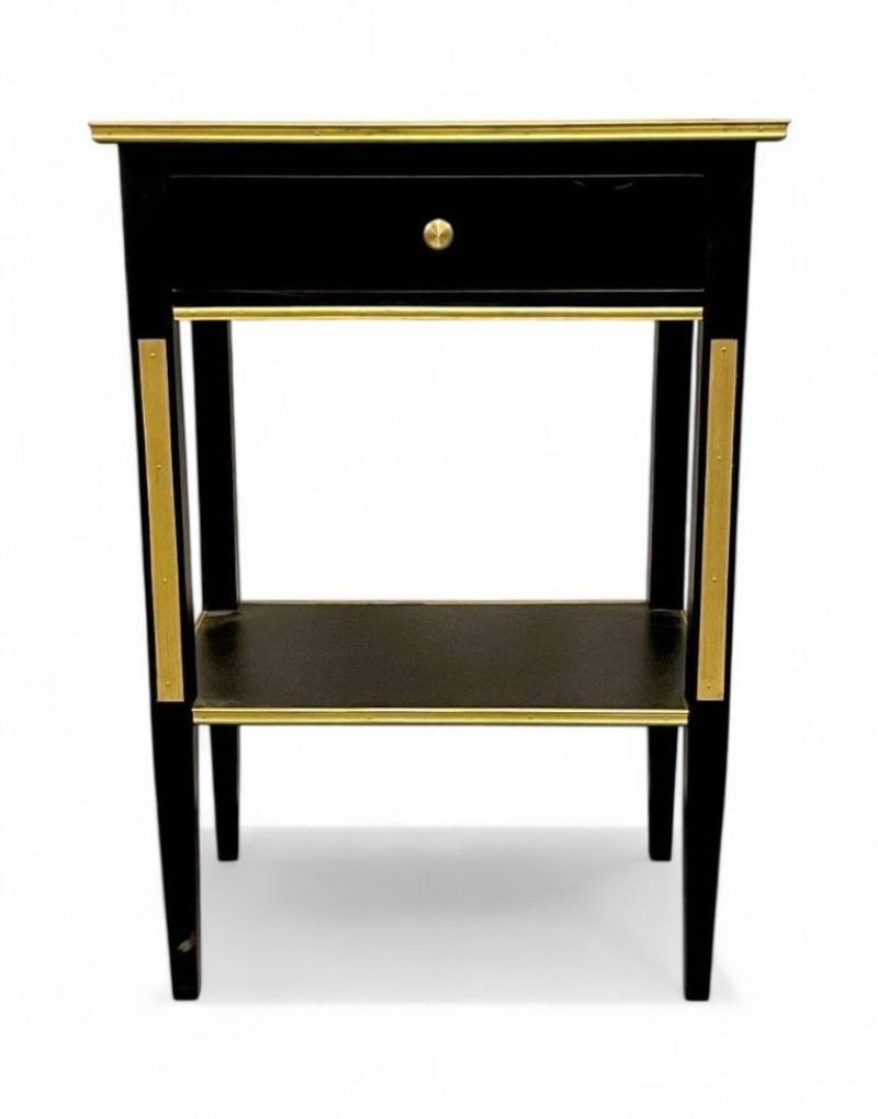 Russian Neoclassical Style, Hollywood Regency, Nightstands, Painted Wood, Bronze - 3