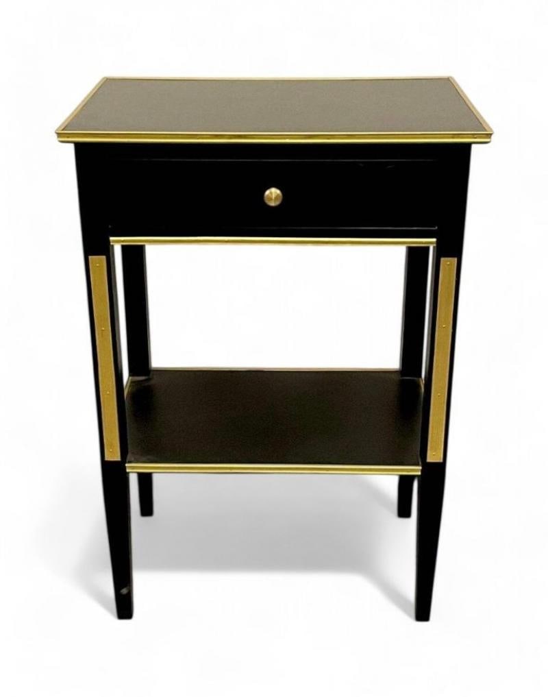 Russian Neoclassical Style, Hollywood Regency, Nightstands, Painted Wood, Bronze - 4