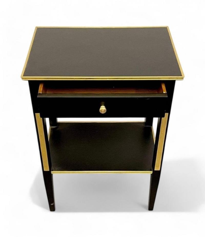 Russian Neoclassical Style, Hollywood Regency, Nightstands, Painted Wood, Bronze - 5