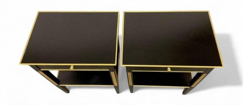 Russian Neoclassical Style, Hollywood Regency, Nightstands, Painted Wood, Bronze - 6